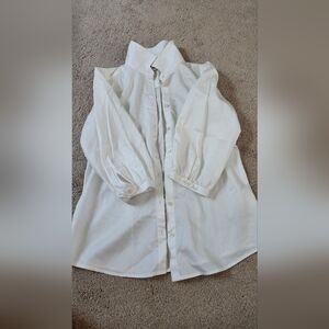 Banana Republic White Button Down Shirt with Billowy Sleeves